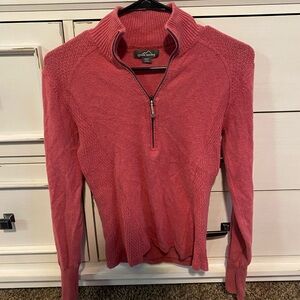 Eddie Bauer long sleeve sweater, pink, size XS.